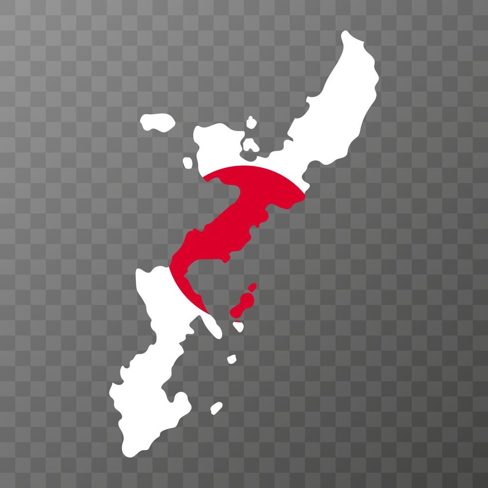 mapa de la isla de okinawa. ilustración vectorial vector