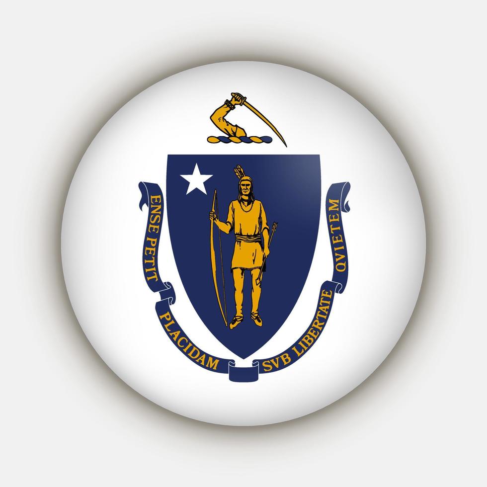 Massachusetts state flag. Vector illustration.