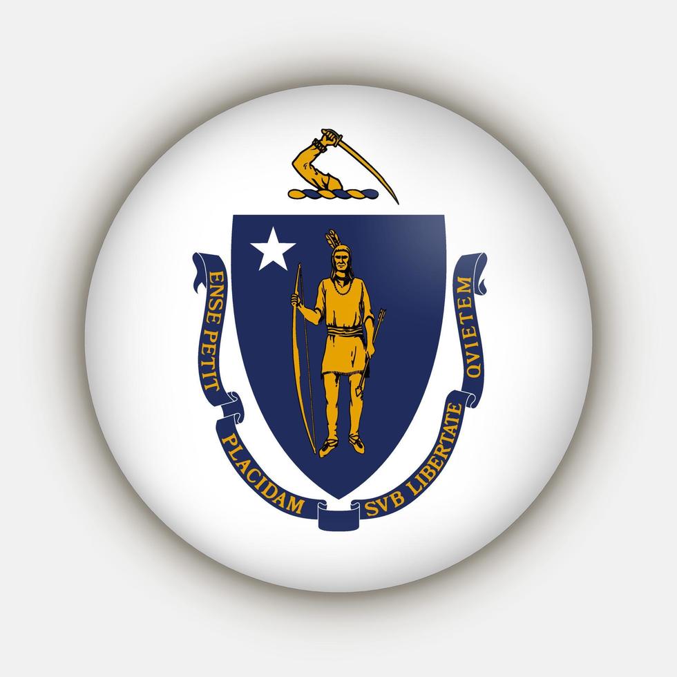 bandera del estado de massachusetts. ilustración vectorial vector