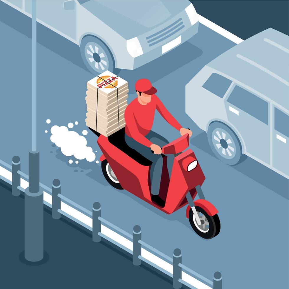 Delivery Man Isometric Illustration vector