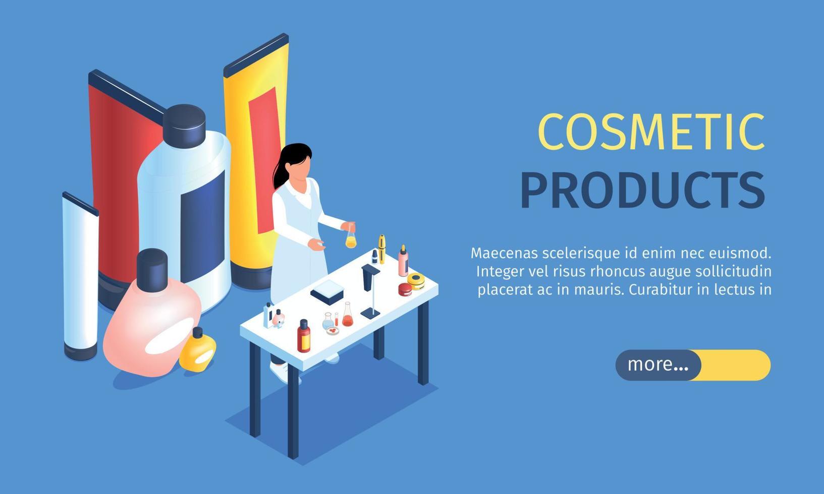 banner horizontal de productos cosméticos vector