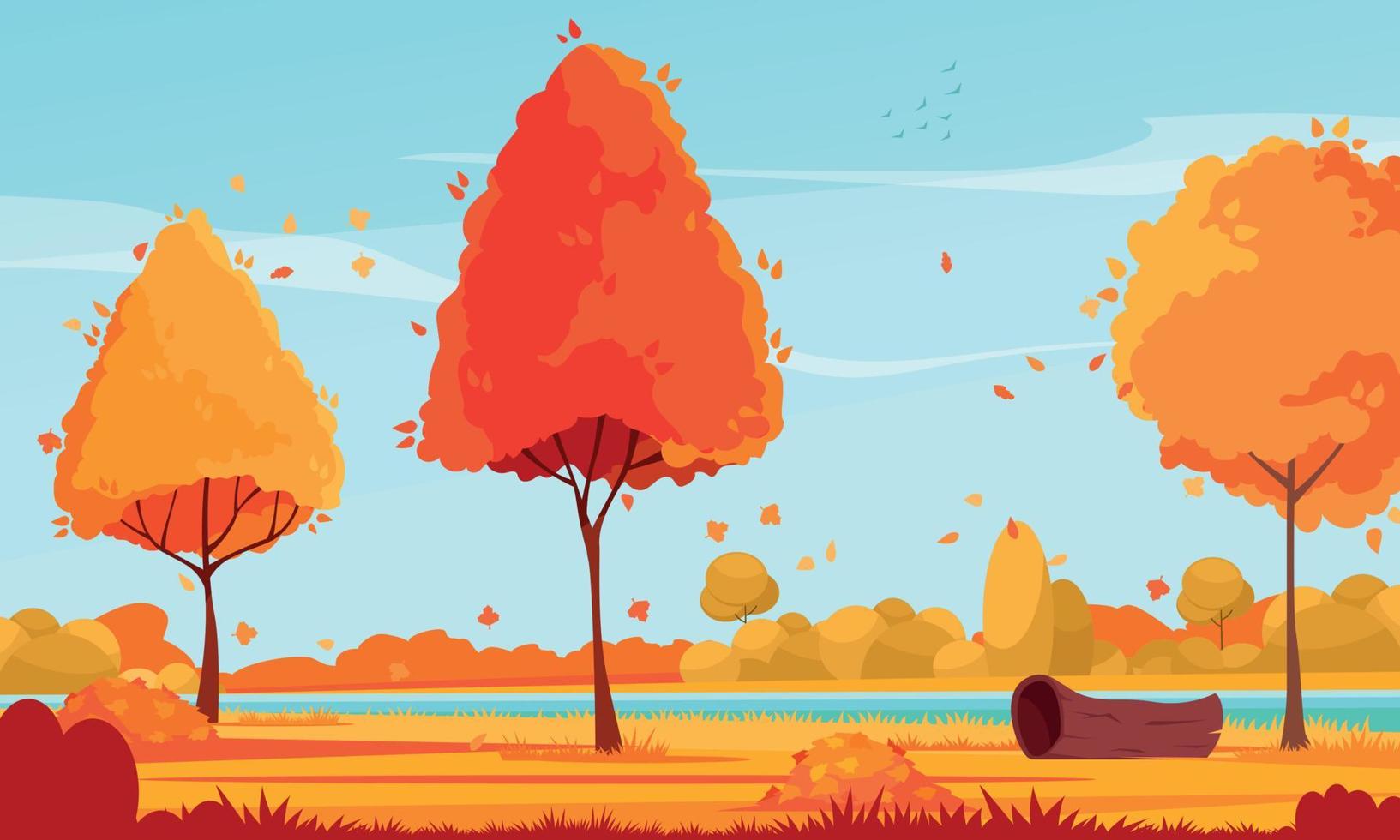 ilustración de paisaje de otoño vector