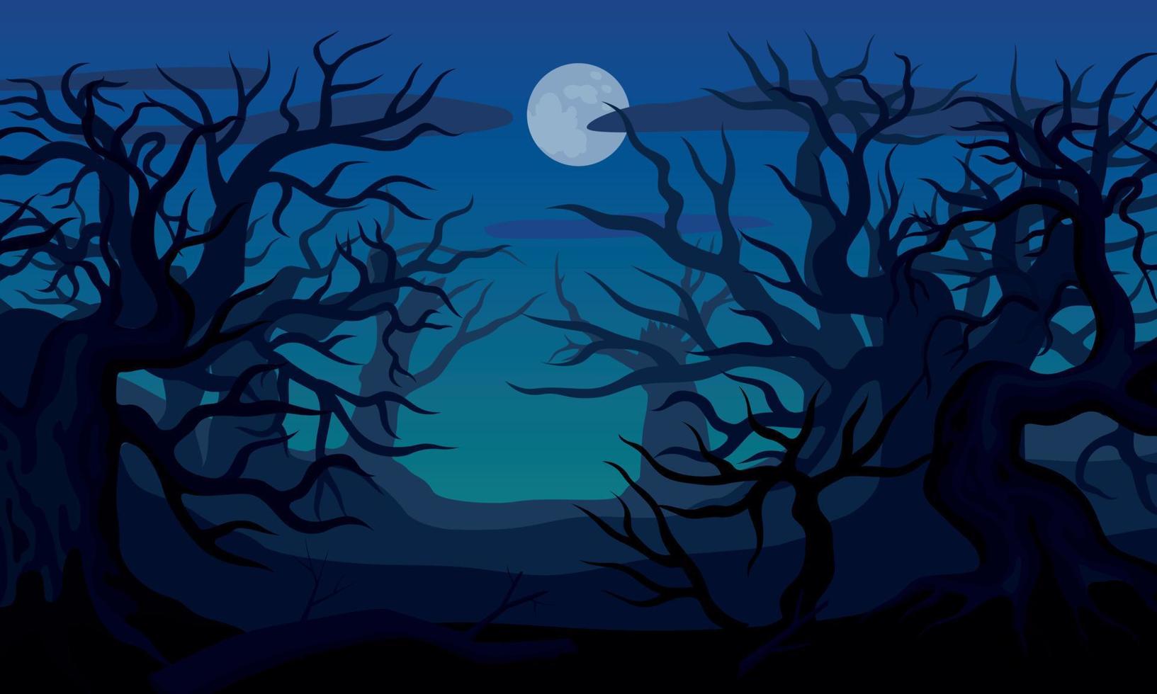 Spooky Trees Illustration vector