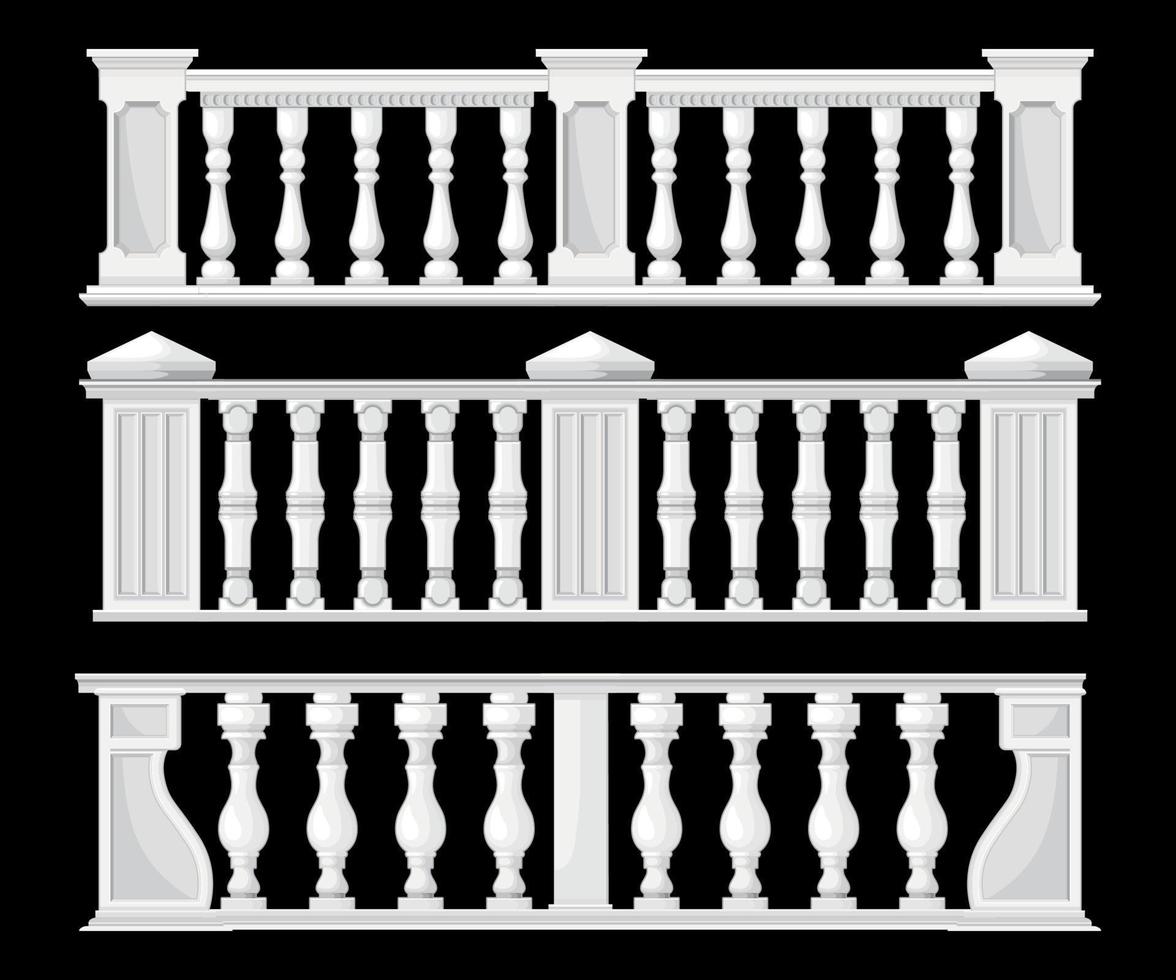Classic Balusters Black Set vector