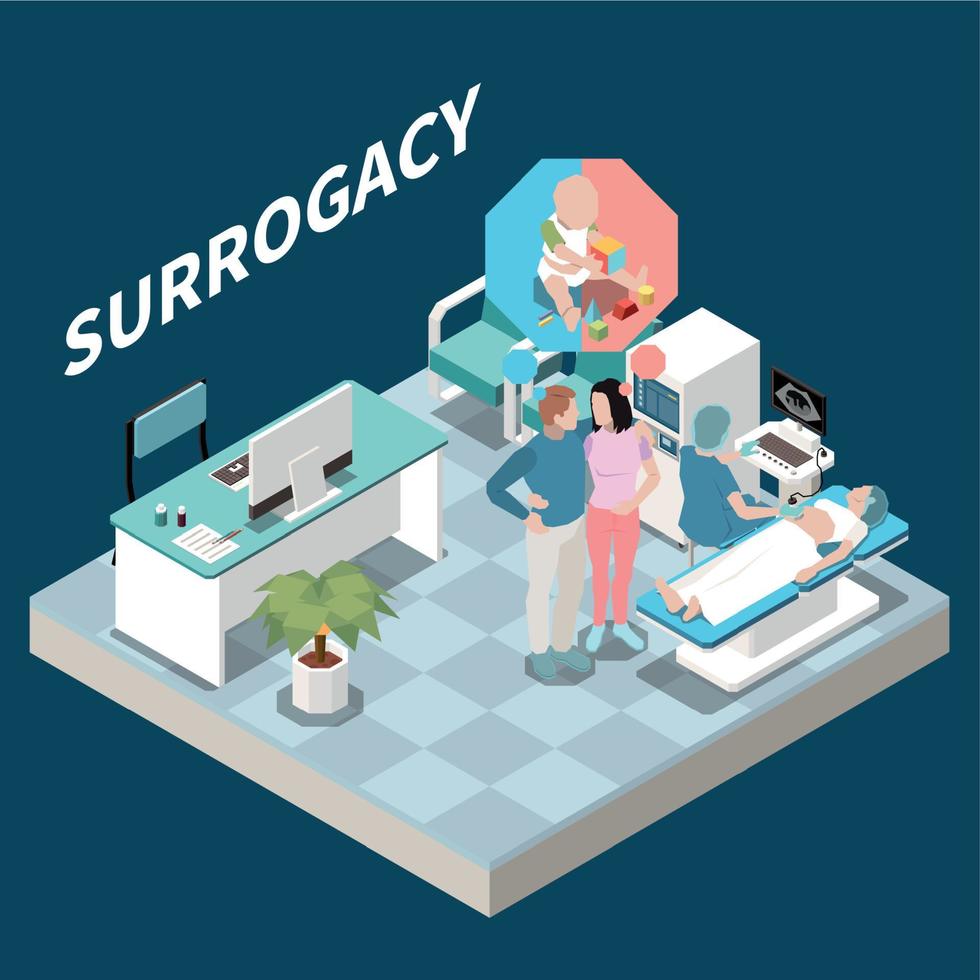 Surrogacy Isometric Illustration vector