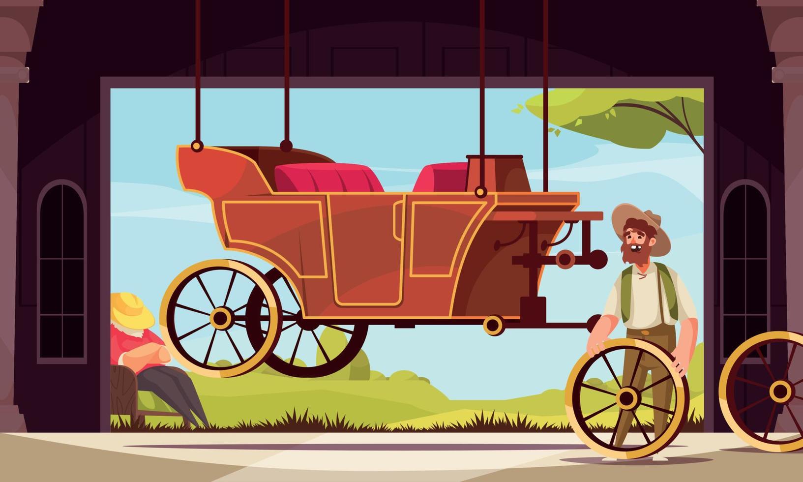 Horse Drawn Vehicle Poster vector
