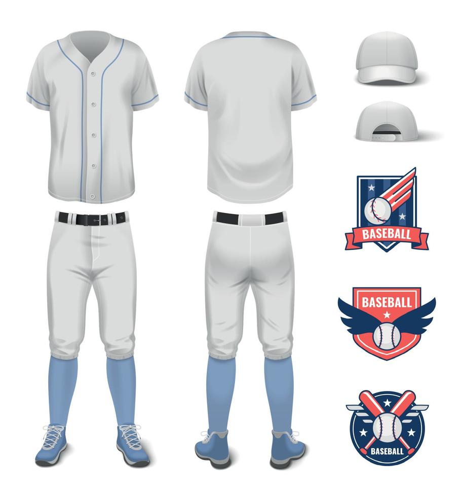 Baseball Jersey Uniform Realistic Mockup vector