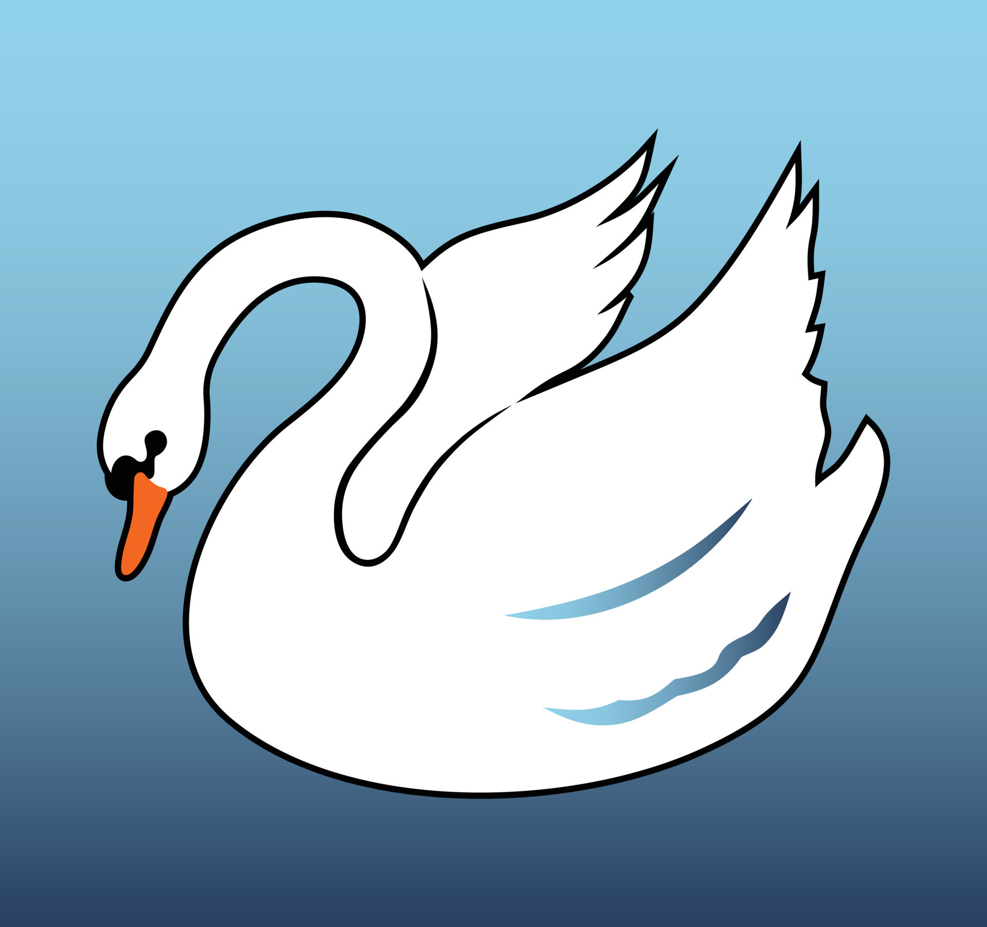 White swan on the blue water 12680494 Vector Art at Vecteezy