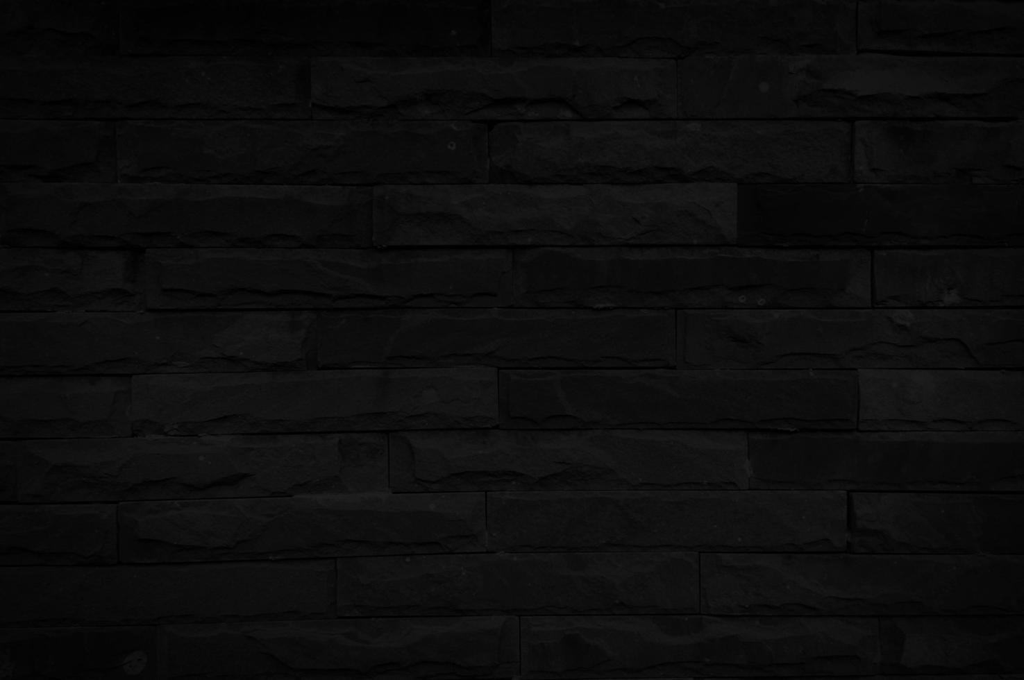 Old black brick wall texture for background with copy space for design. dark wallpaper photo