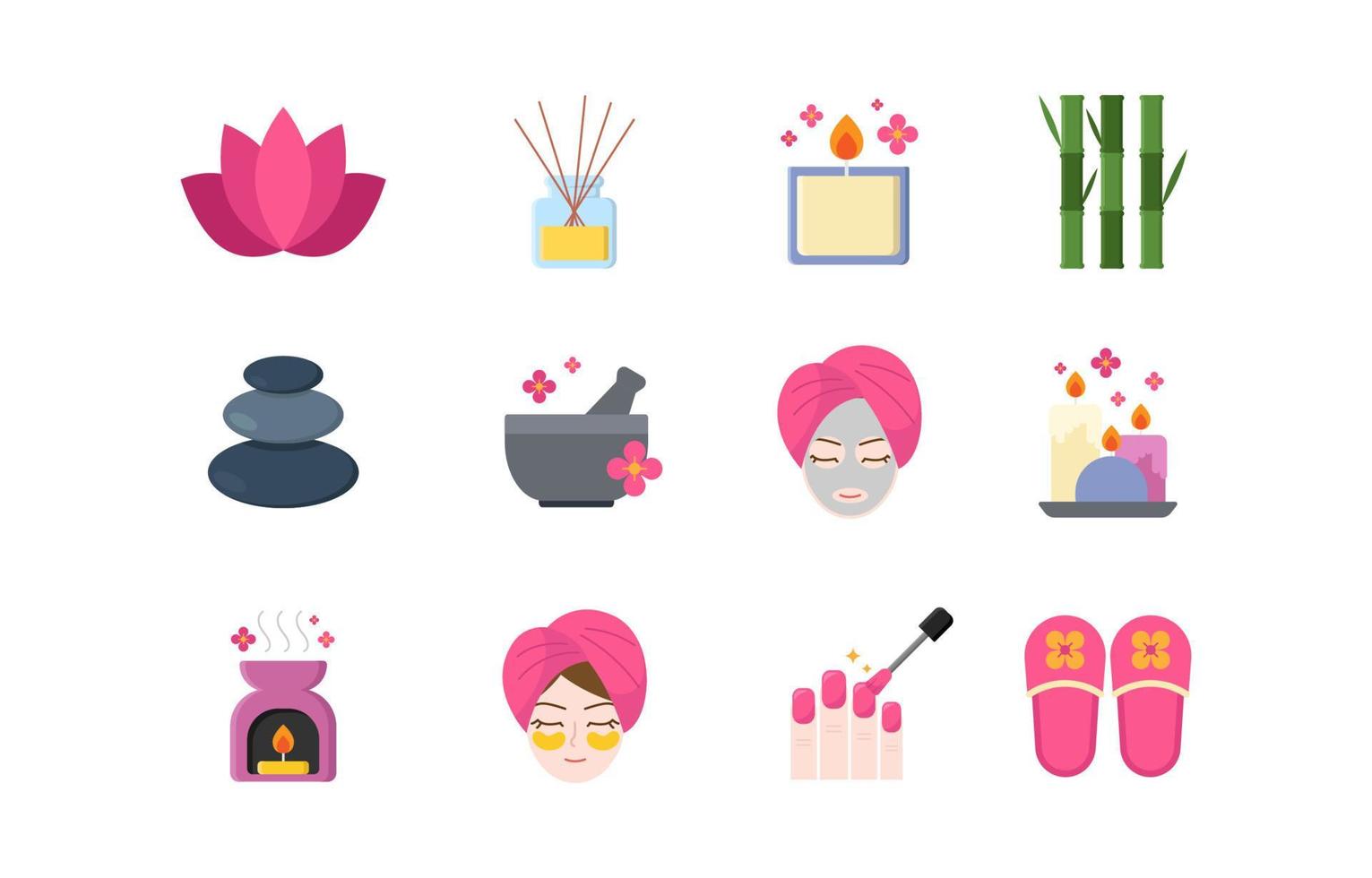 Collection of Beauty and Spa Icons vector