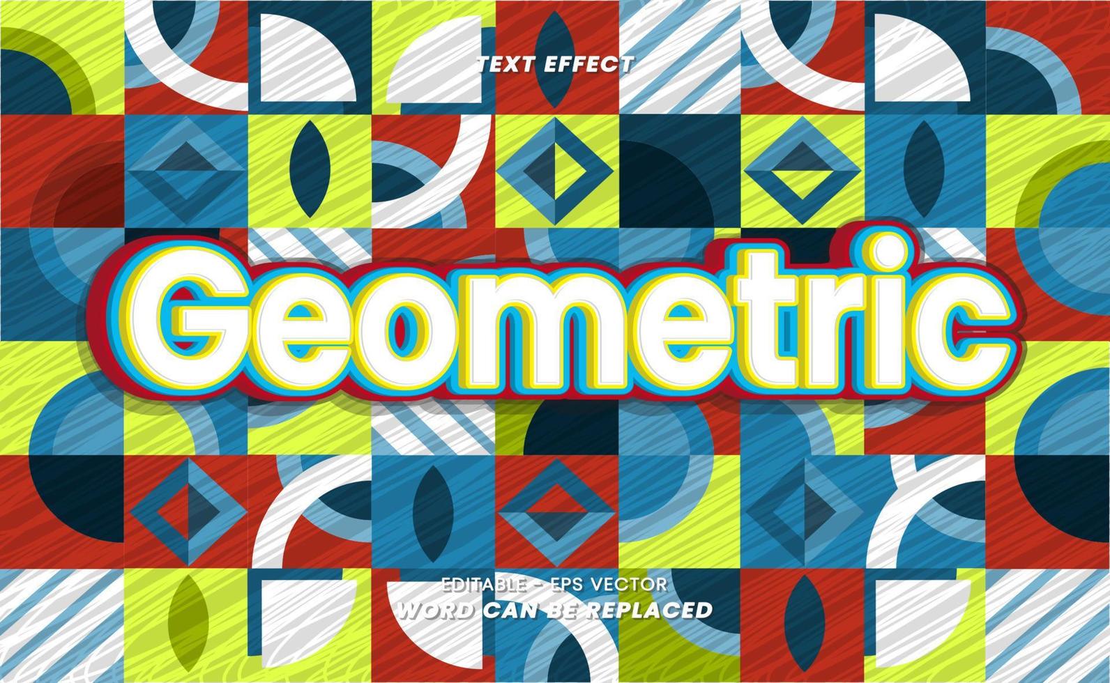 Geometric Text Effect with Abstract Pattern Background. Effects can be used in Graphic Style settings Suitable for use as Title vector