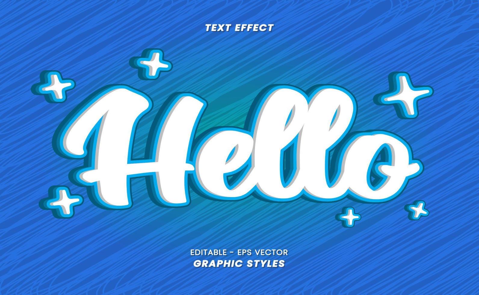 Hello Text Effect with Background. Effects can be used in Graphic Style settings Suitable for use as Title vector