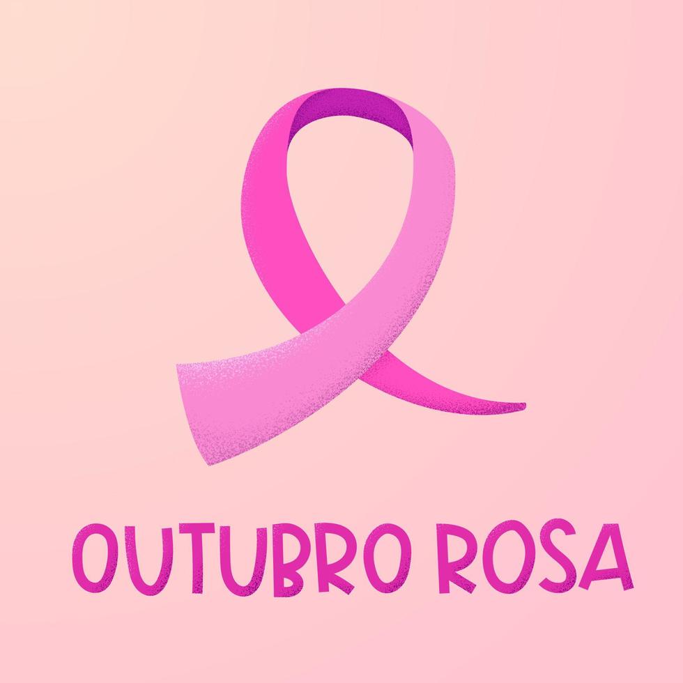 Art for Pink October in Brazil, unique and textured illustration. Translation - Pink October. vector
