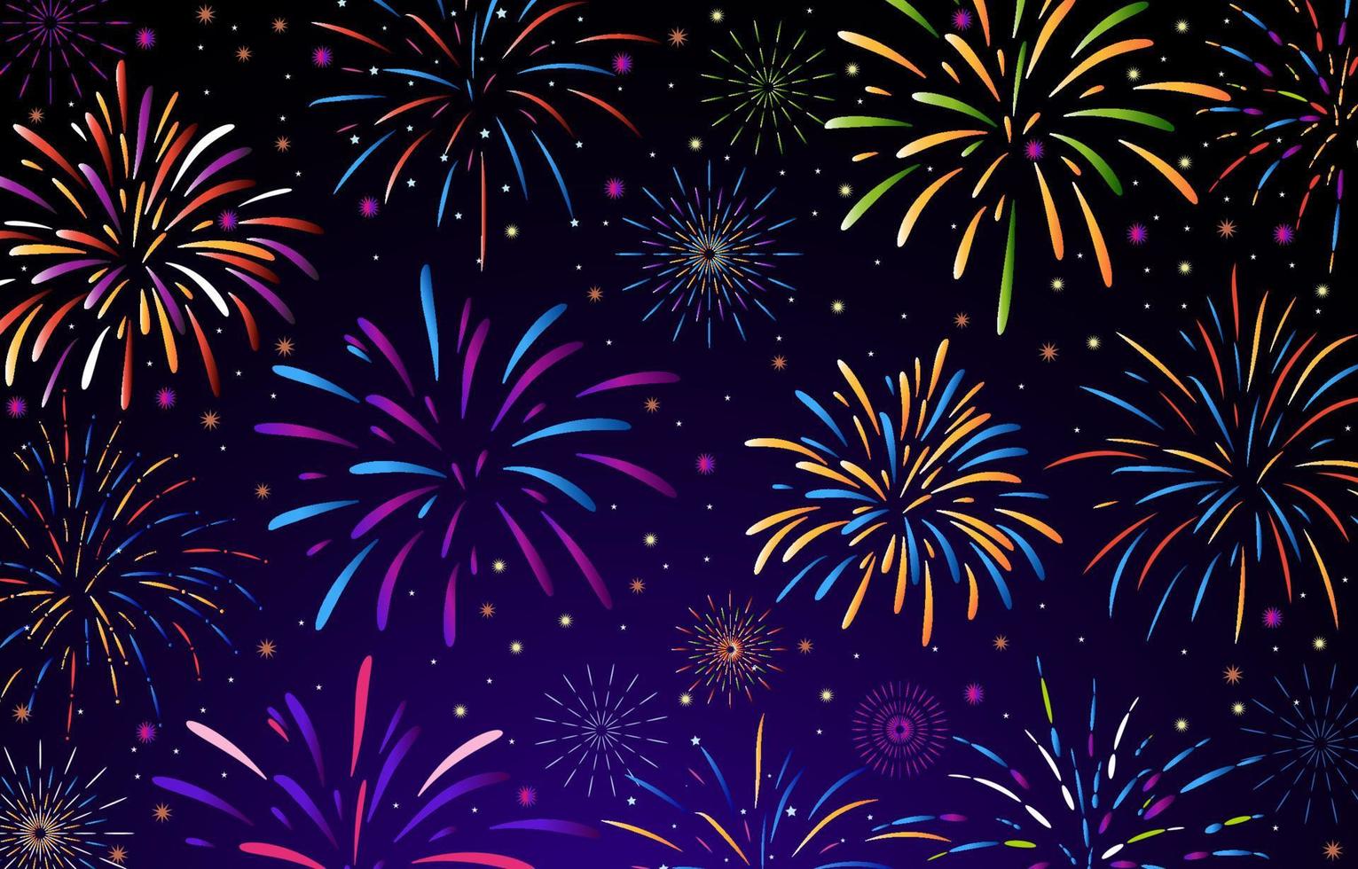 Beautiful Fireworks Background vector