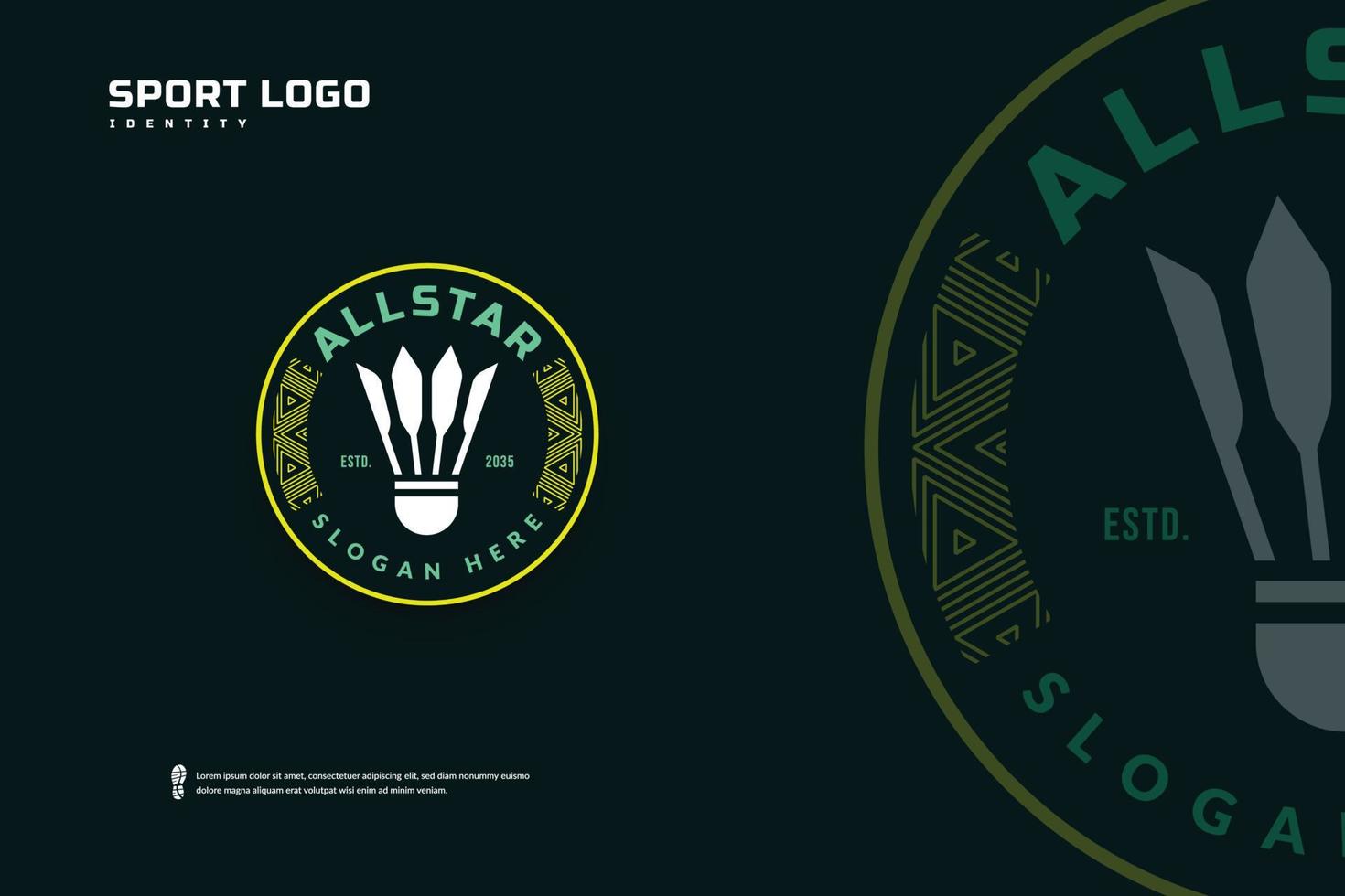 Badminton club logo, Badminton tournament emblems template. Sport team badge vector design