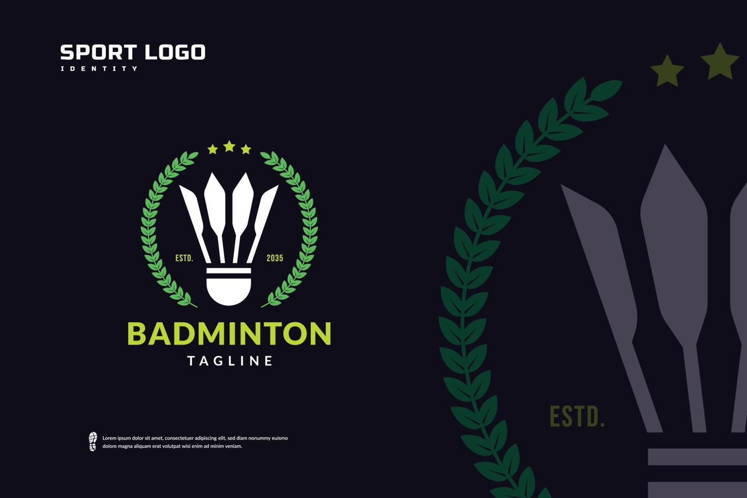 logotipo del club de bádminton, plantilla de emblemas del torneo de bádminton. diseño de vector de insignia de equipo deportivo