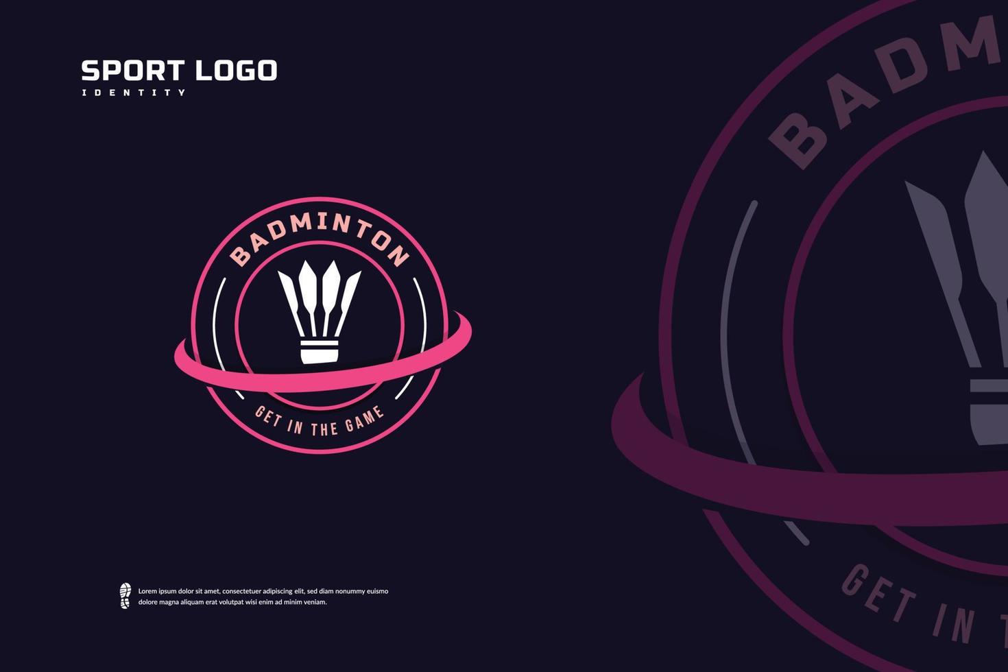 logotipo del club de bádminton, plantilla de emblemas del torneo de bádminton. diseño de vector de insignia de equipo deportivo