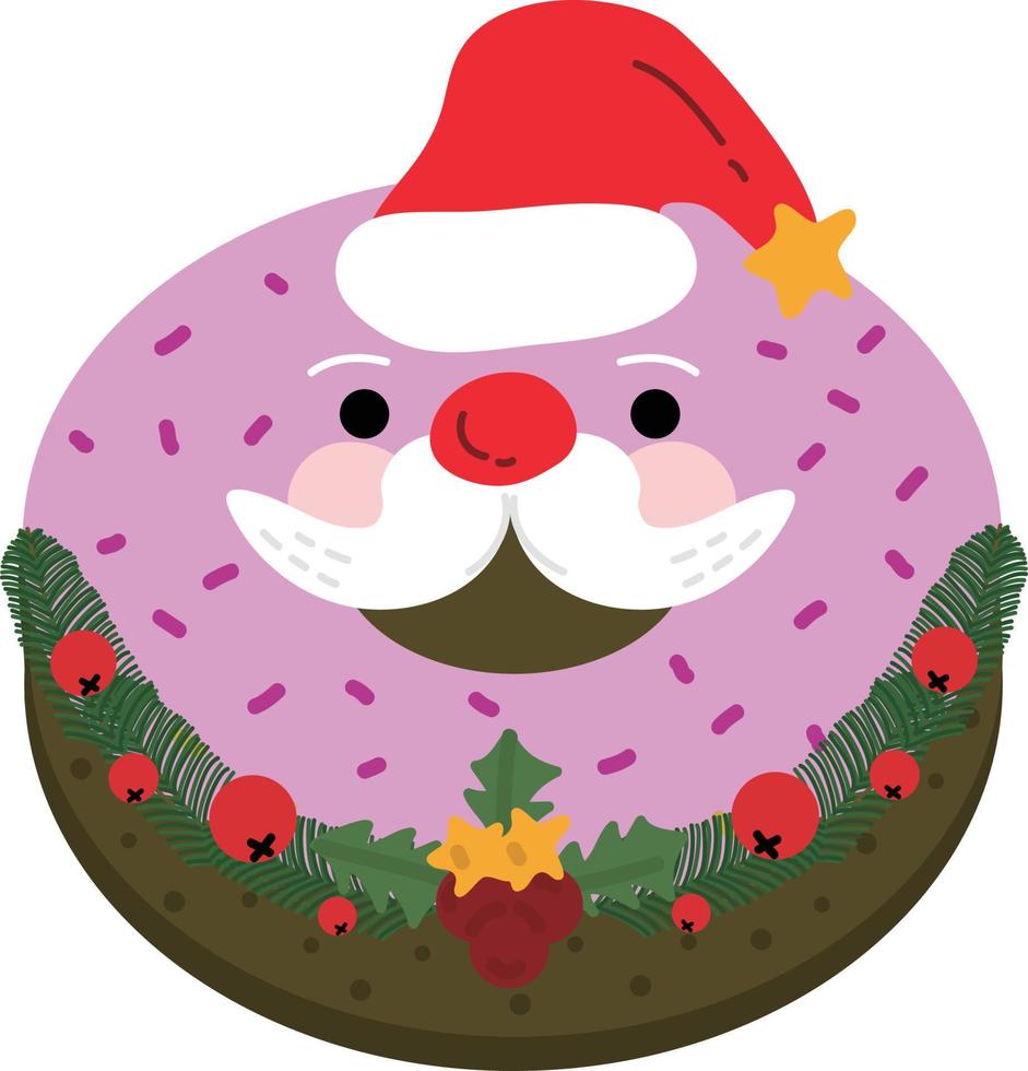 donut de navidad. papel de regalo. suministros de impresión navideña. feliz fiesta de navidad gente celebrando navidad ilustración plana vector