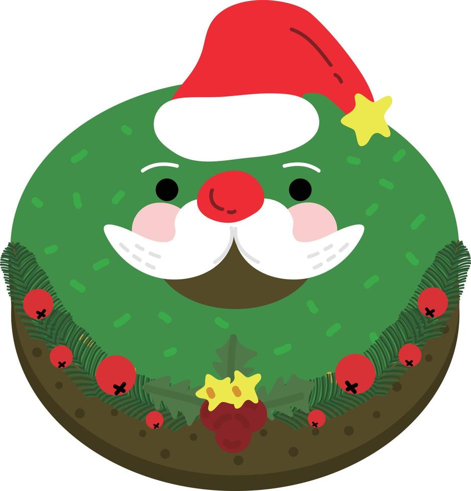 donut de navidad. papel de regalo. suministros de impresión navideña. feliz fiesta de navidad gente celebrando navidad ilustración plana vector