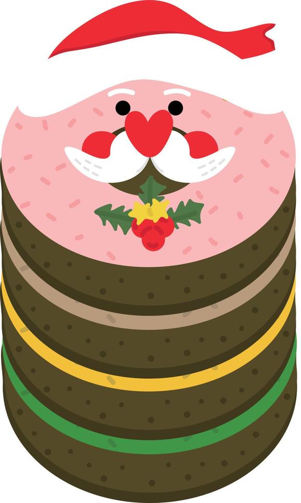 christmas Donut.wrapping paper. Christmas print supplies. Merry Christmas Party People Celebrating Christmas Flat Illustration vector