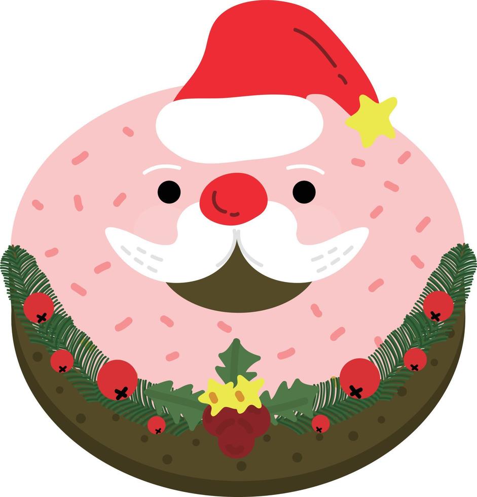 christmas Donut.wrapping paper. Christmas print supplies. Merry Christmas Party People Celebrating Christmas Flat Illustration vector