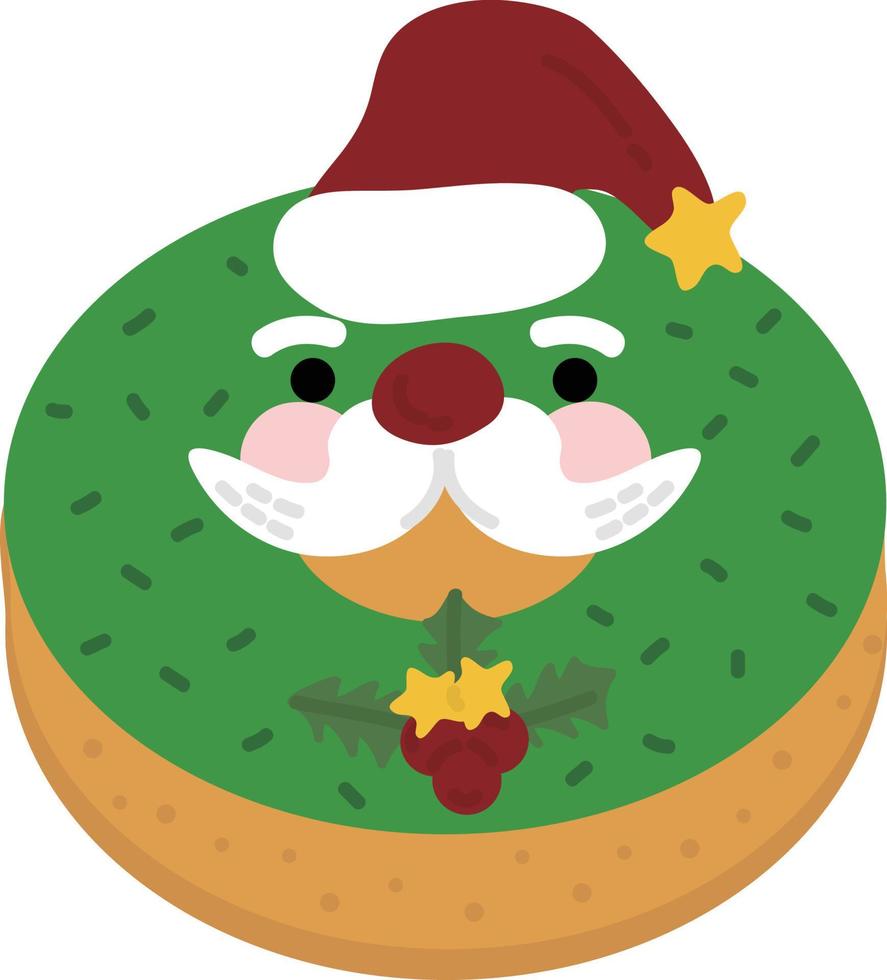 christmas Donut.wrapping paper. Christmas print supplies. Merry Christmas Party People Celebrating Christmas Flat Illustration vector