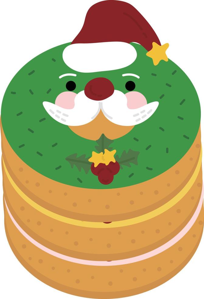 christmas Donut.wrapping paper. Christmas print supplies. Merry Christmas Party People Celebrating Christmas Flat Illustration vector