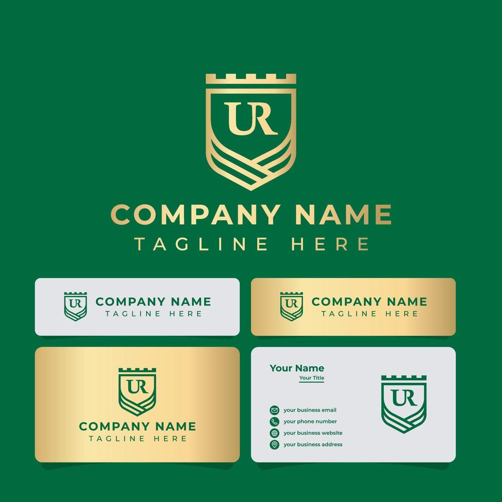 Letter UR Monogram Shield King Logo, suitable for any business. vector