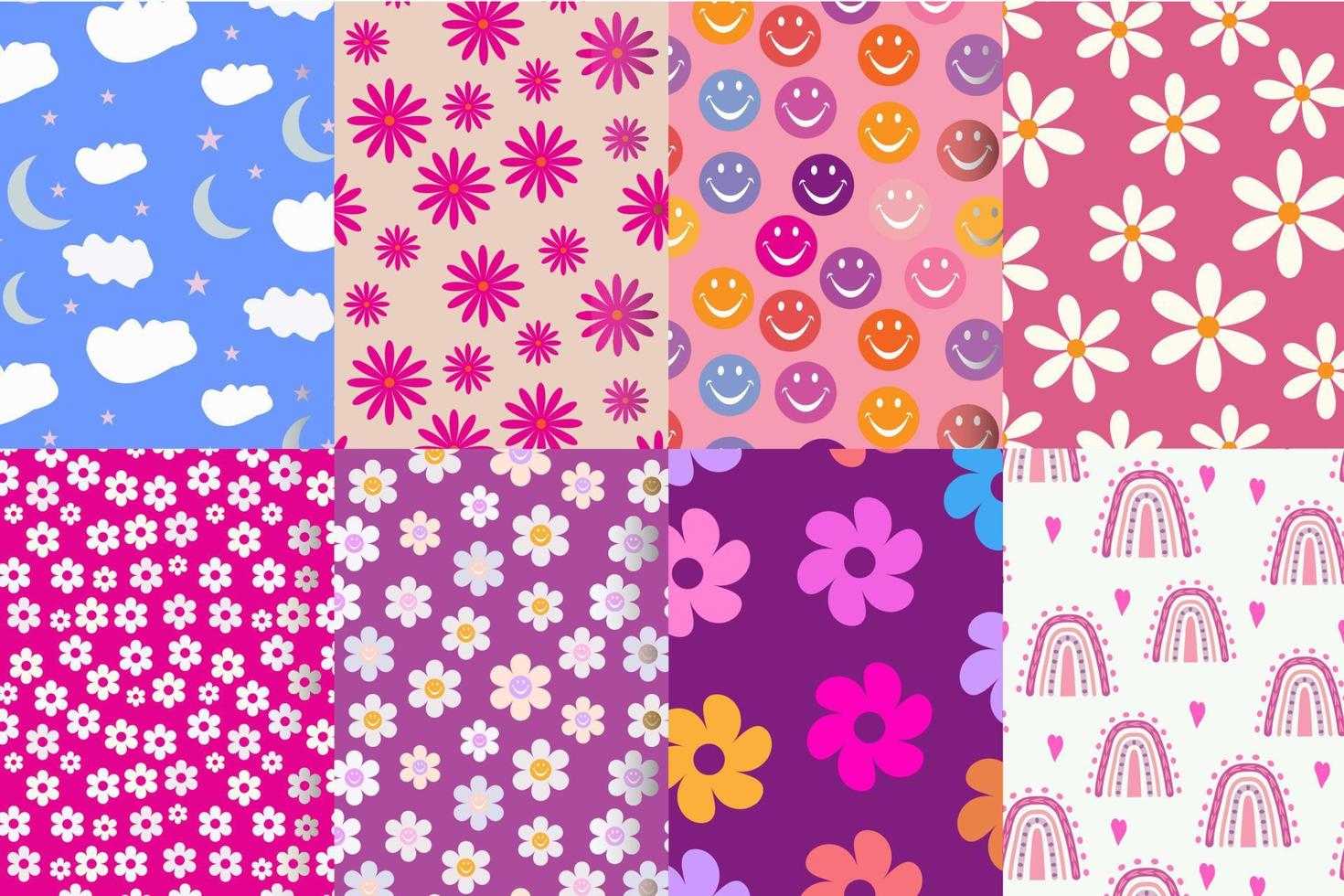 Digital Paper Seamless Pattern Set vector