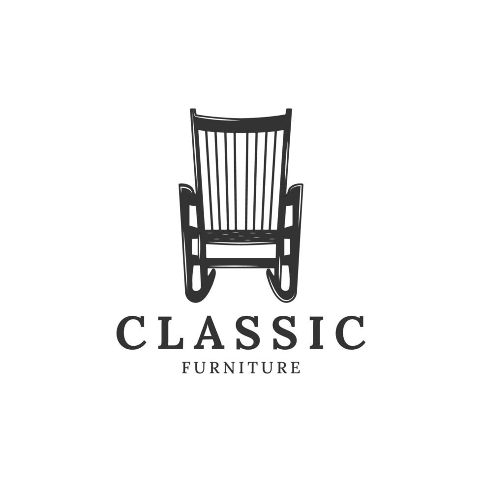 Rocking Chair Furniture Logo Design Concept template vector