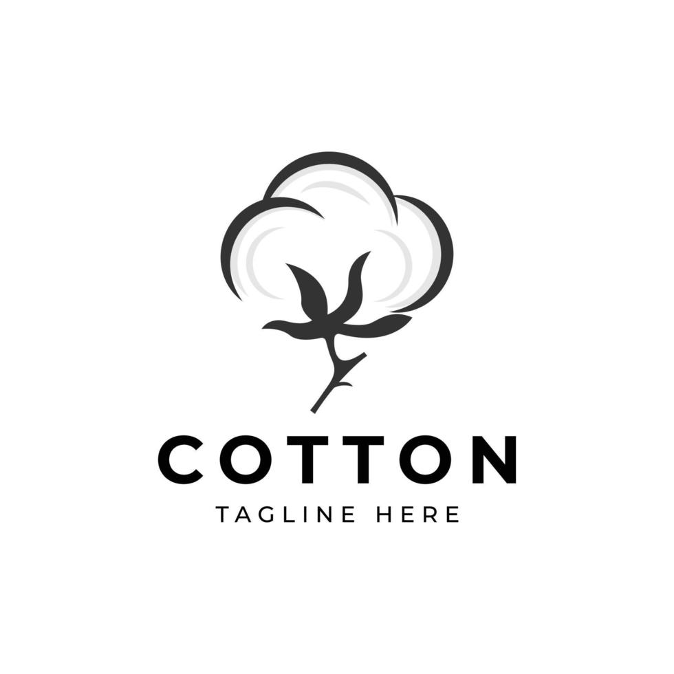 cotton flower vector icon logo illustration