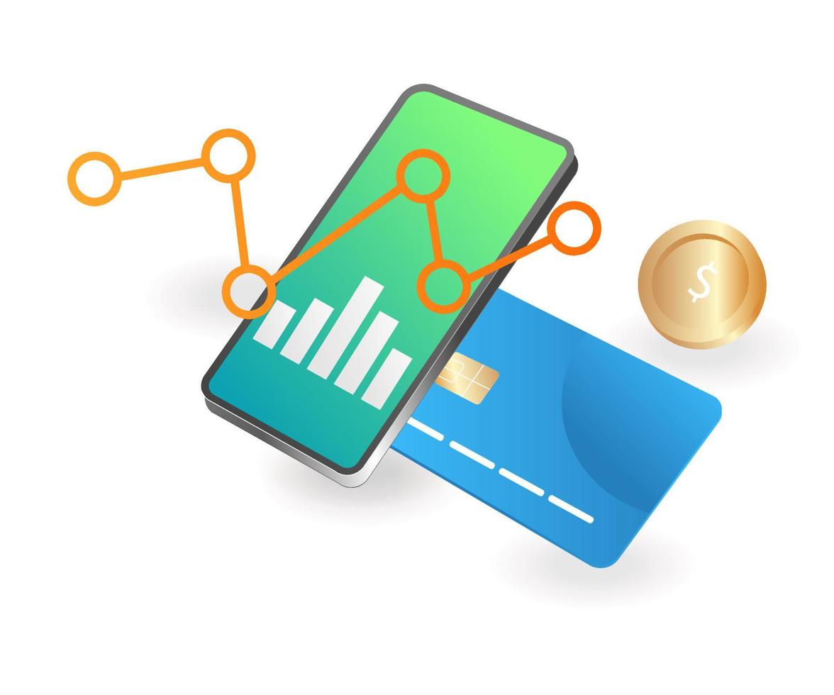 Payment transactions with smartphone vector