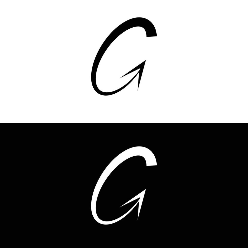icono de actualización de flecha de letra g aislado sobre fondo blanco vector