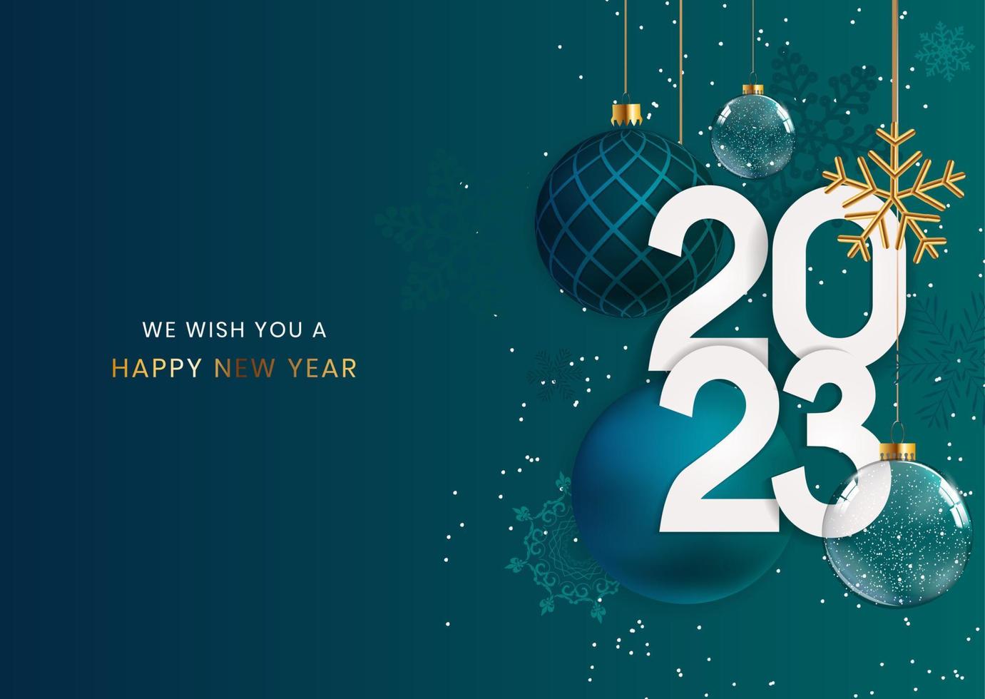 Greeting Card 2023 Happy New Year. Vector Illustration