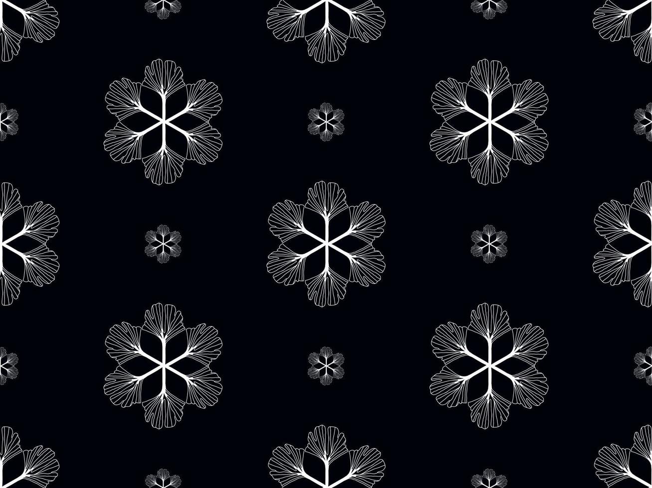 Flower cartoon character seamless pattern on black background vector