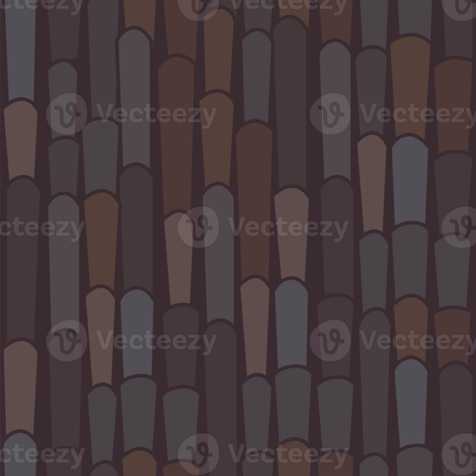 Seamless tile roof texture. Simple background of an old cartoon roof made of tiles. png