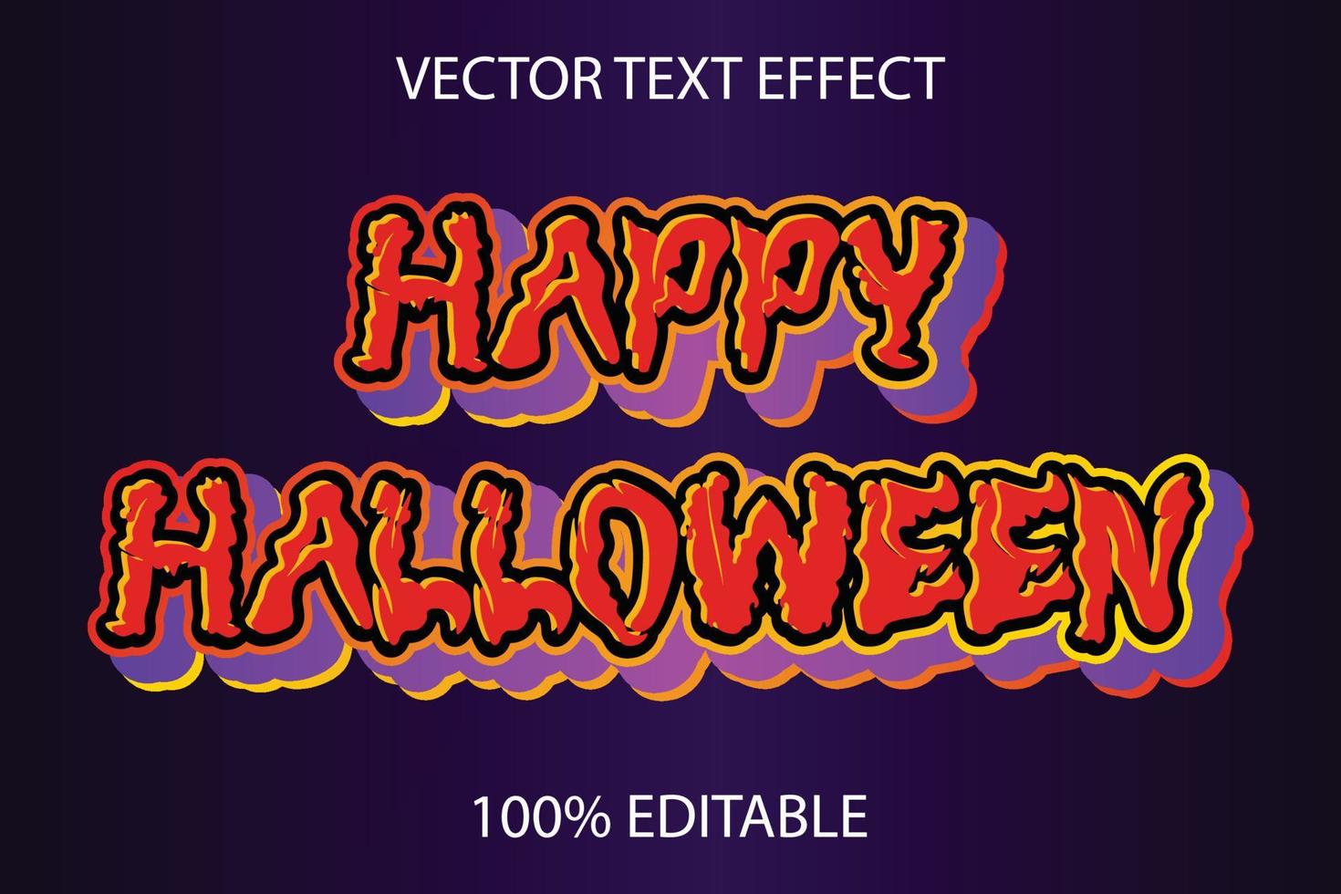 vector de efecto de texto feliz halloween