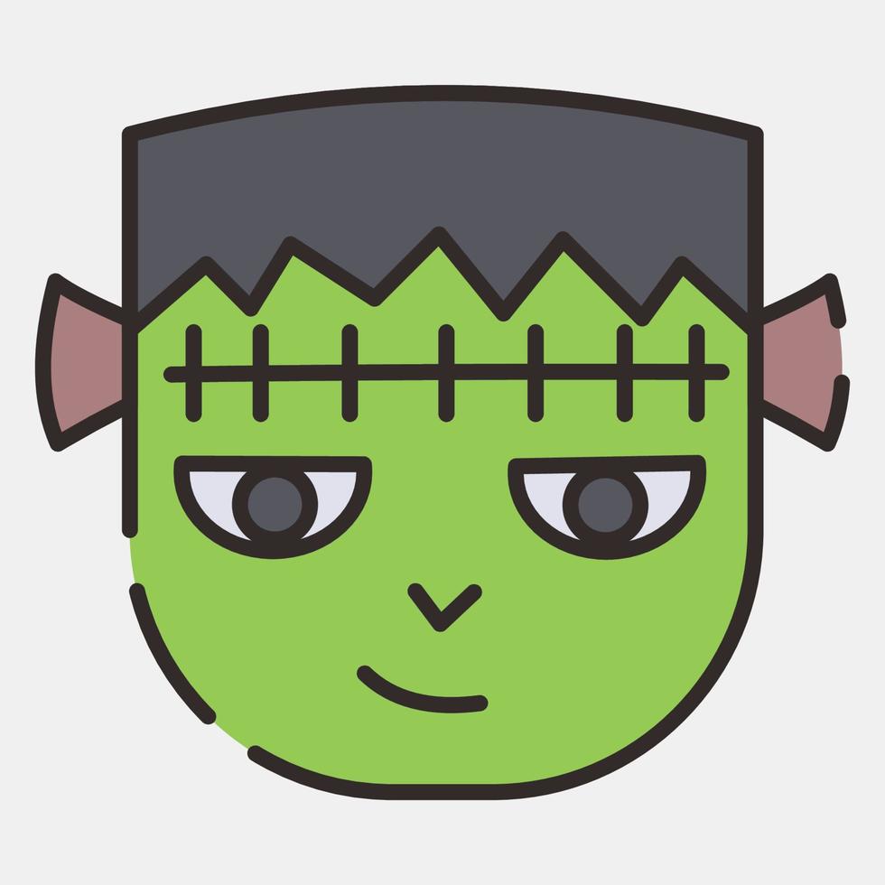 Icon zombie. Icon in filled line style. Suitable for prints, poster, flyers, party decoration, greeting card, etc. vector