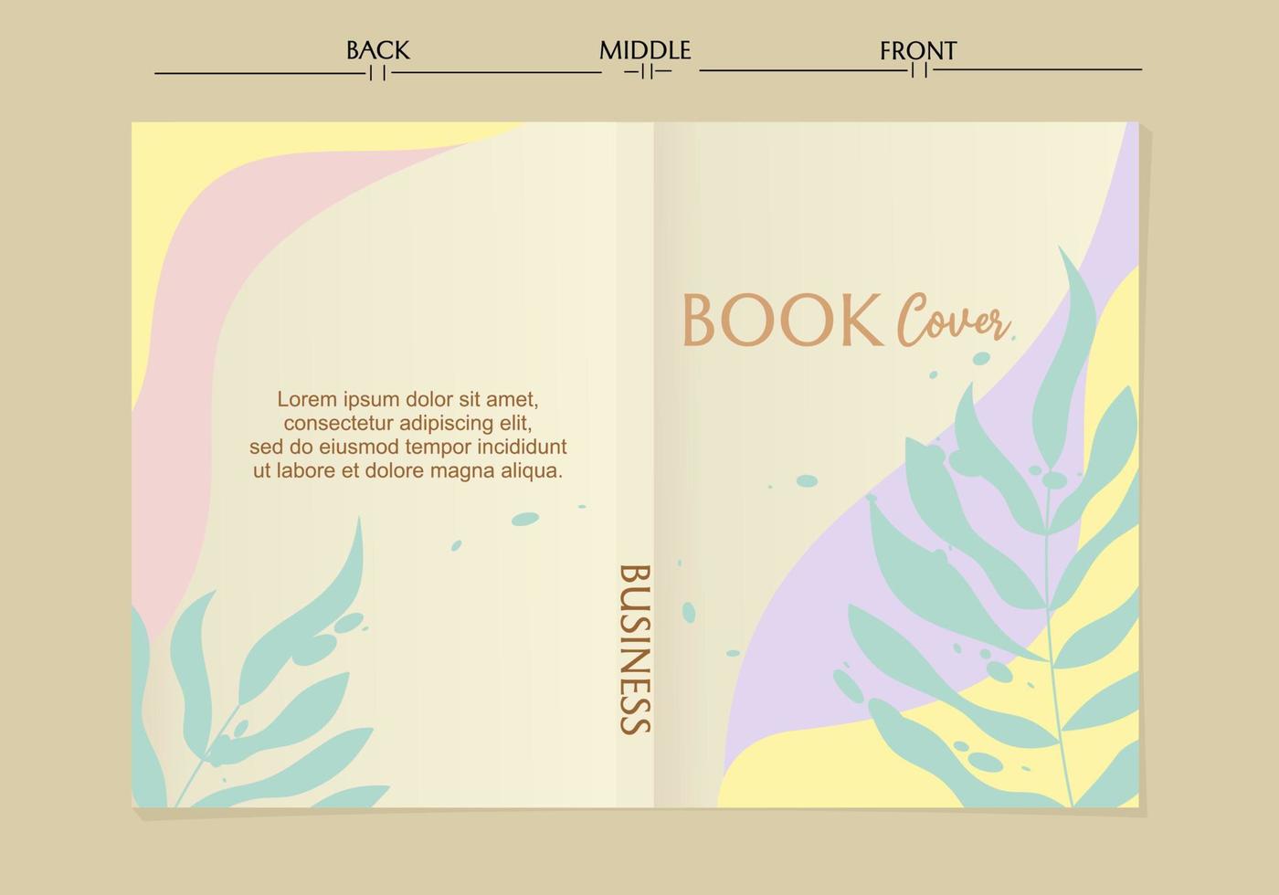 Aesthetic Book Cover Page Collection Templates With Cute Boho Leaf Aesthetic Book Cover Page Collection Templates With Cute Boho Leaf
