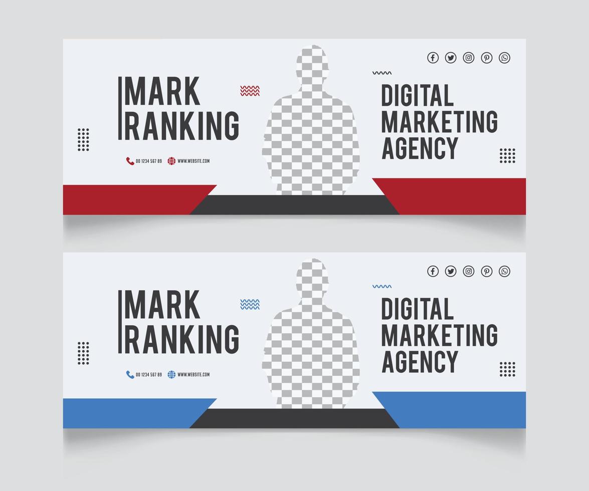 Creative Start-Up online Business Strategy social media facebook cover template, web banner template, corporate banner, header, business webinar banner Free Vector