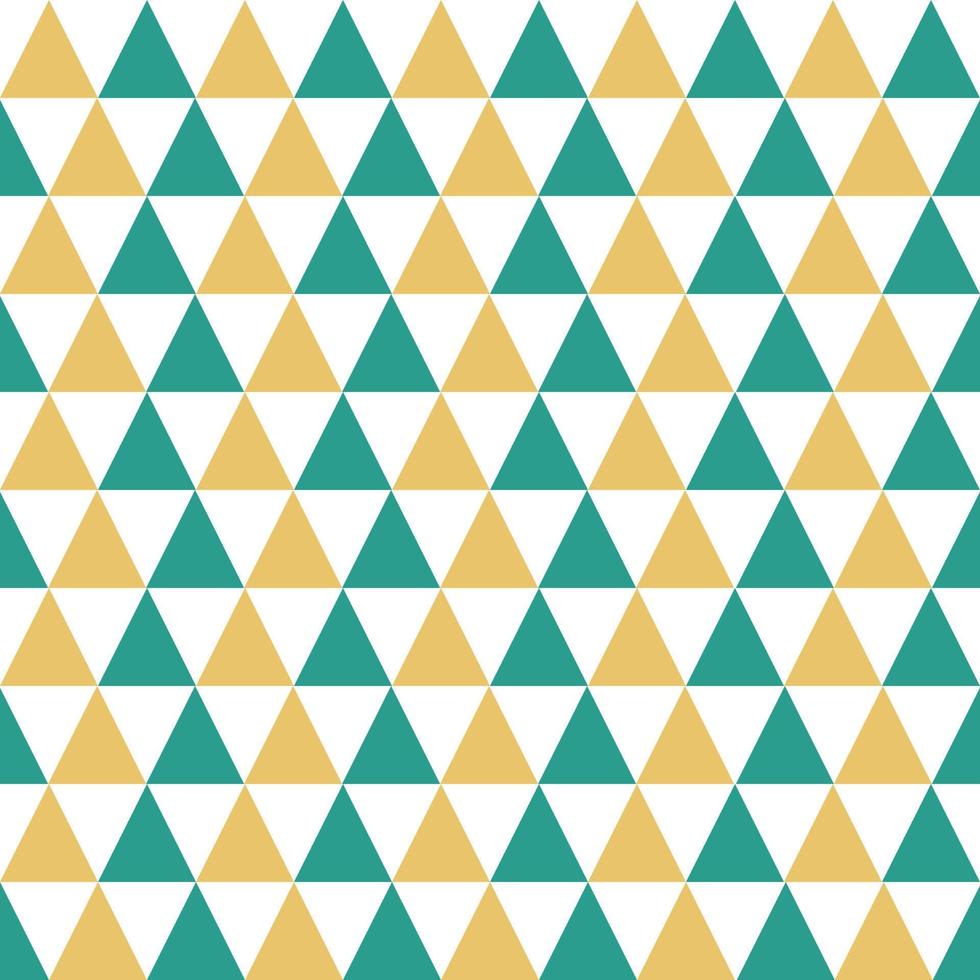 Triangle pattern with green and yellow color on white  background. vector