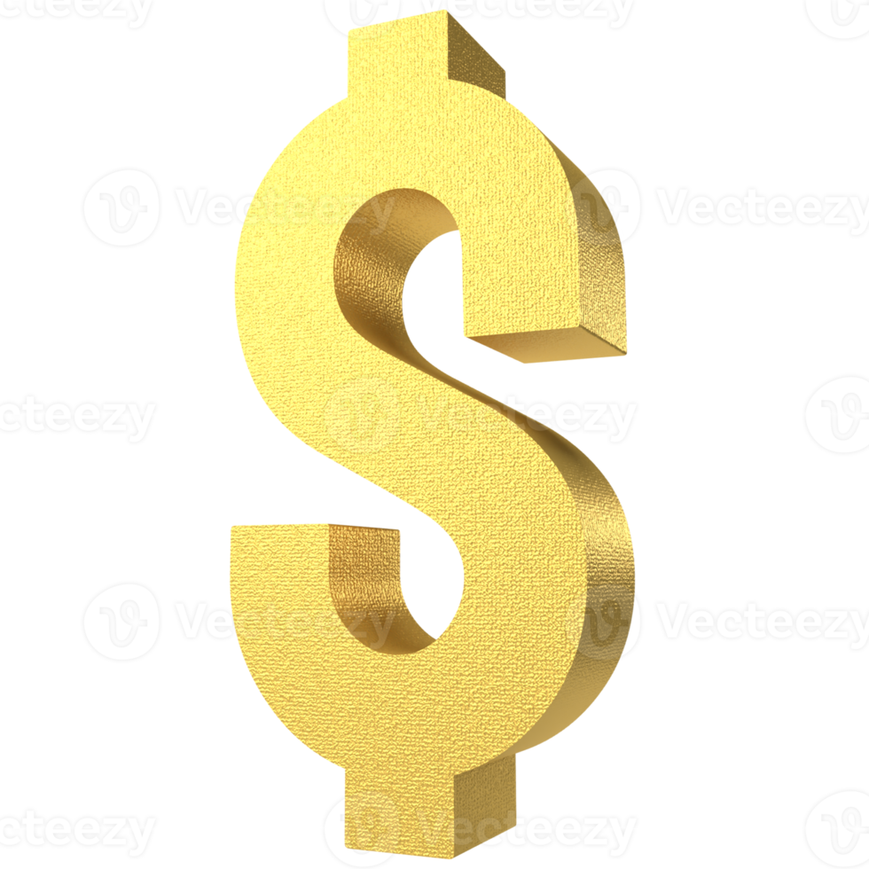 The gold  dollar  symbol png image