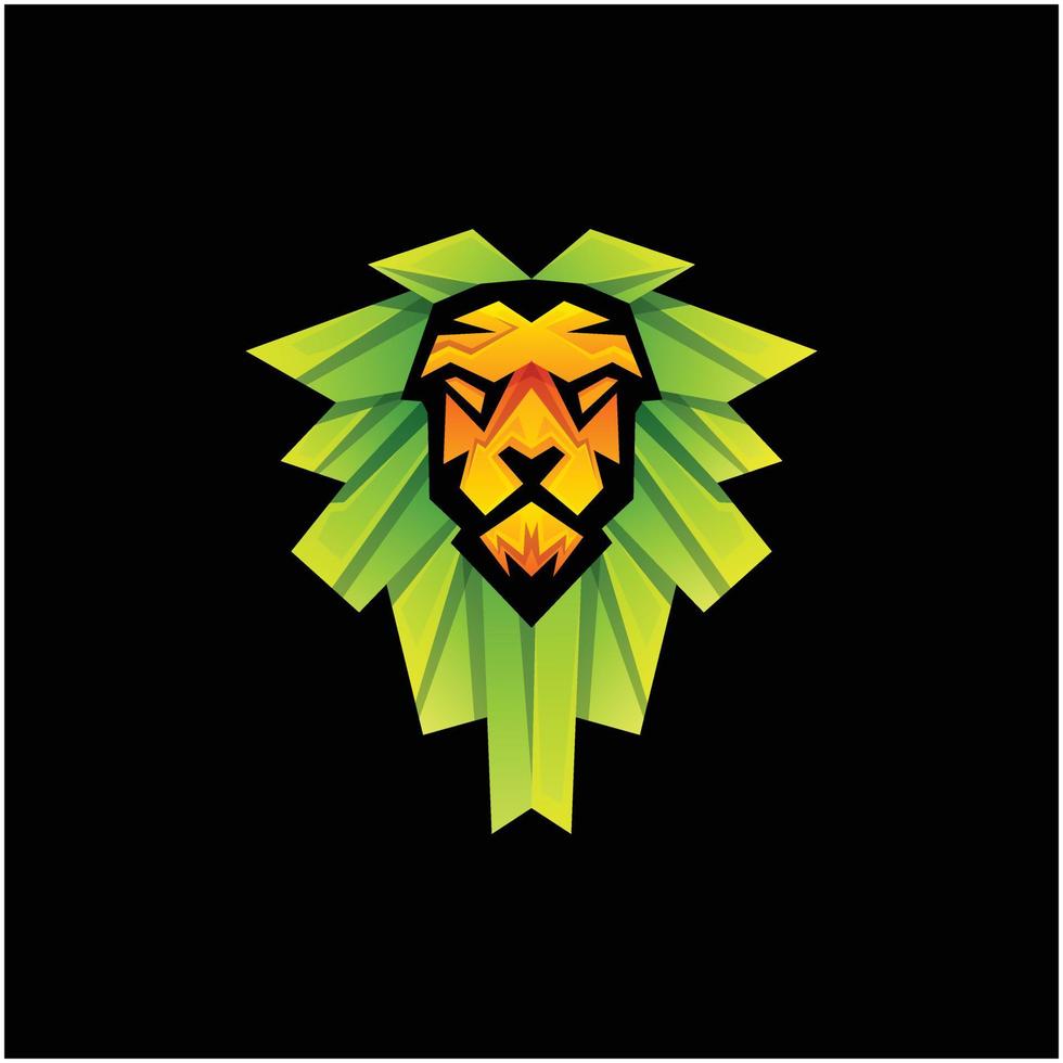 Vector logo illustration modern lion  gradient colorful style