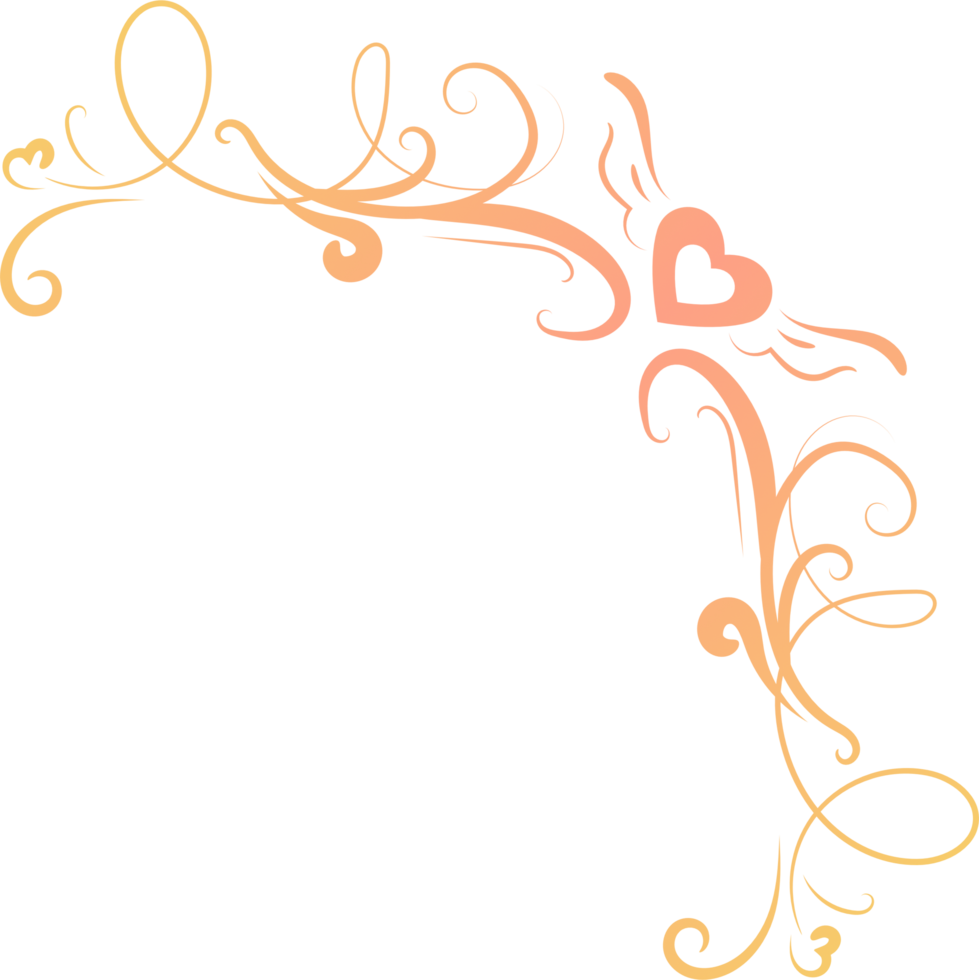 Calligraphic swirl border png