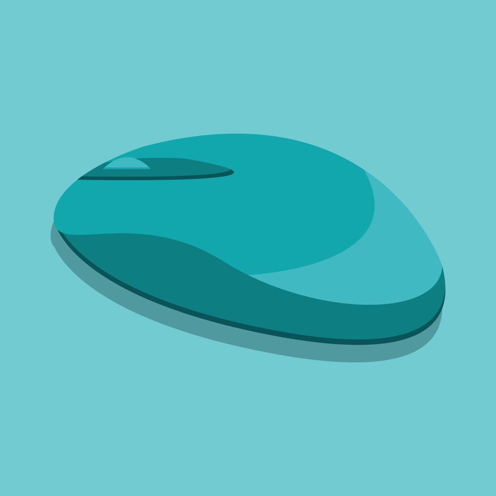 a turquoise computer mouse on a turquoise green background vector