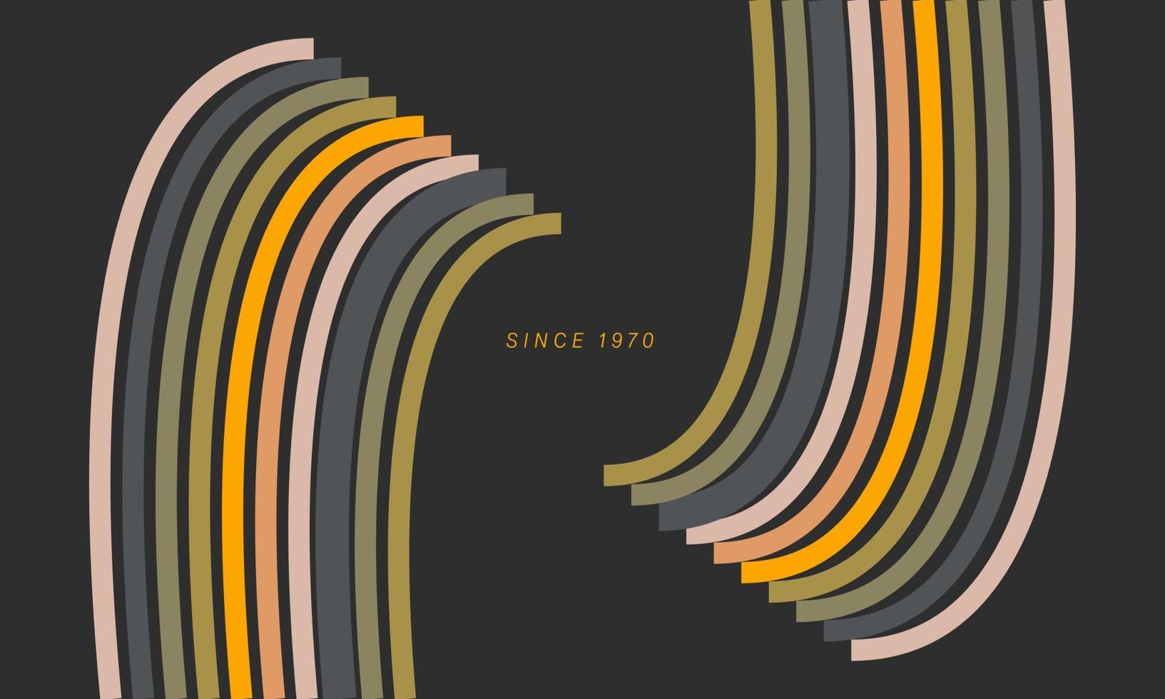 Retro pattern design in abstract style with colorful lines. Vector illustration.