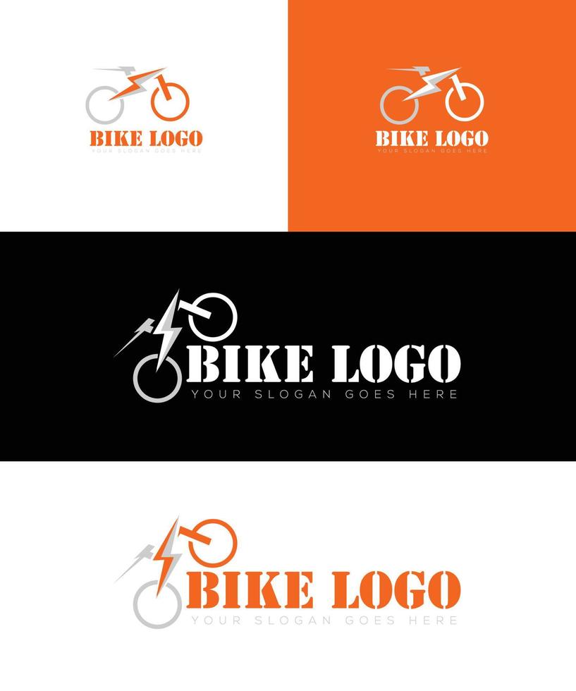 logotipo de bicicleta eléctrica vector