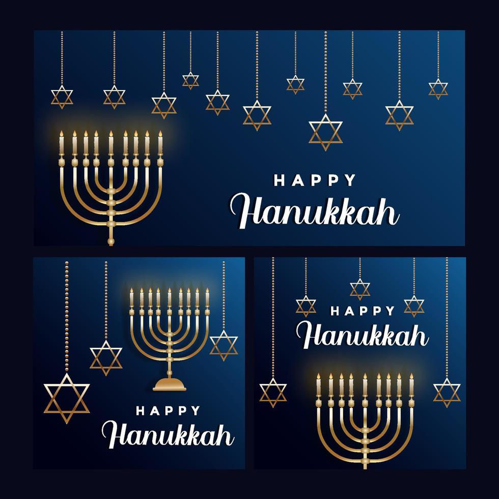 collection happy hanukkah illustration design vector