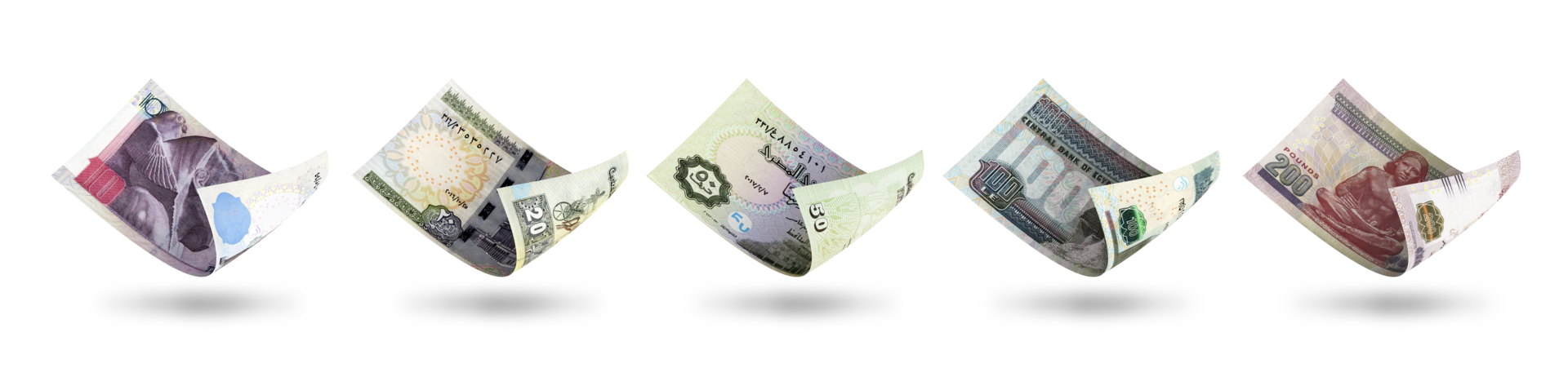 Set Of Egyptian Pound Notes Denominations 12681972 PNG 100-egyptian-pounds-egypt-bank-notes-egyptian-pound