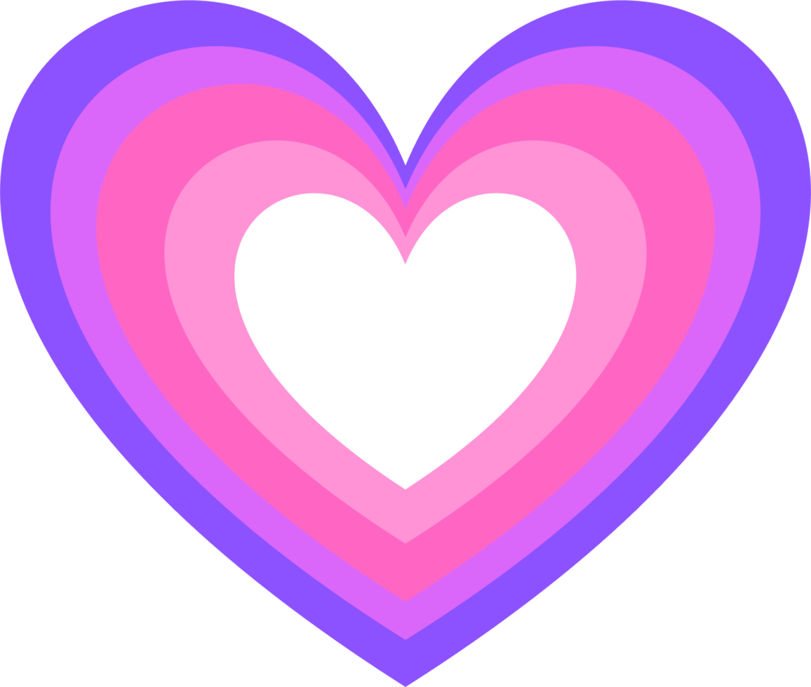 Heart shape colorful pink purple style, element for decoration png